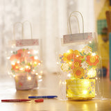 DIY 立體花盆燙金心意咭 (附裝飾燈串) DIY 3D Flowers Gold Foil Card with Lighting Chain