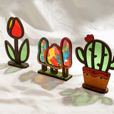 DIY玻璃紙拼貼MDF擺飾 MDF Standing Decoration with Colored Cellophane DIY Kit