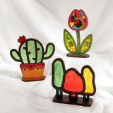 DIY玻璃紙拼貼MDF擺飾 MDF Standing Decoration with Colored Cellophane DIY Kit