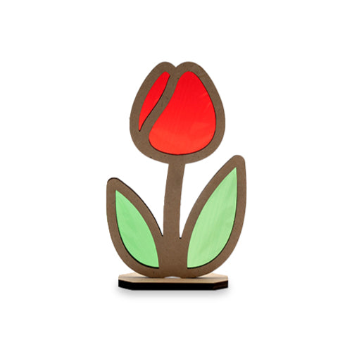 DIY玻璃紙拼貼MDF擺飾 MDF Standing Decoration with Colored Cellophane DIY Kit