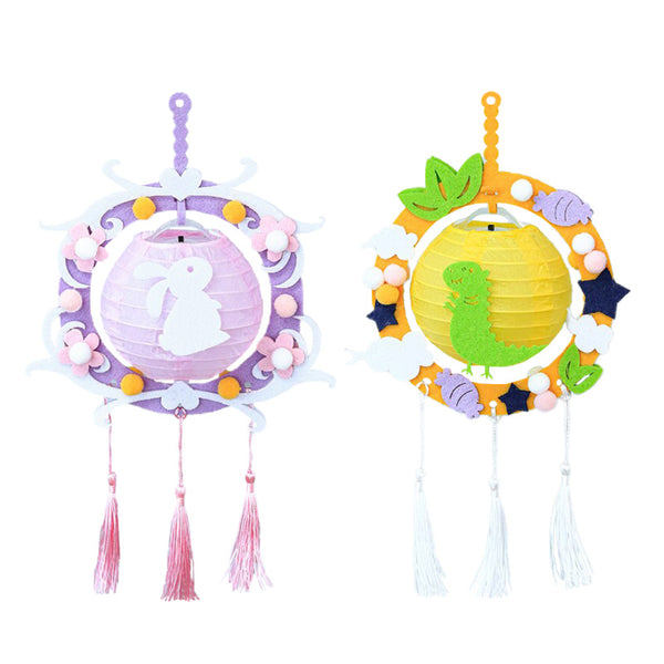 中秋節不織布圓形紙燈籠(附小燈) Mid-Autumn Festival Non-woven Decorative Round Paper Lantern (with light)