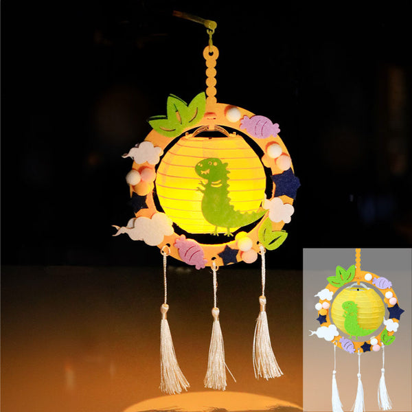 中秋節不織布圓形紙燈籠(附小燈) Mid-Autumn Festival Non-woven Decorative Round Paper Lantern (with light)