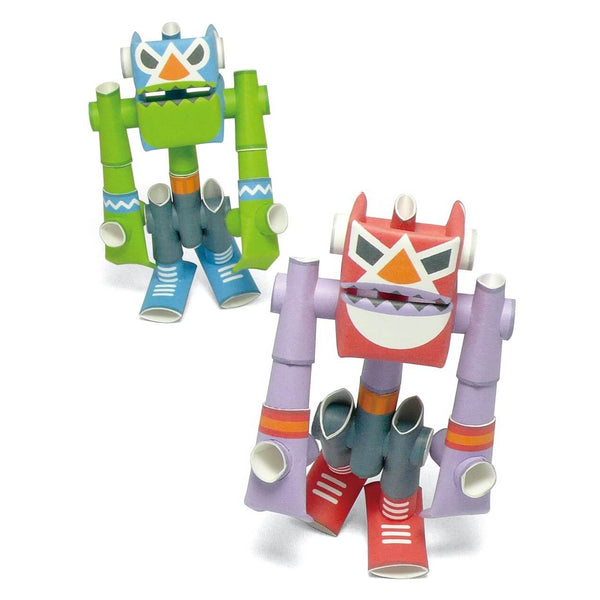PIPEROID-動態-紙模型-日本-Super Red & El Blue-Paper Craft robot kit-Japan