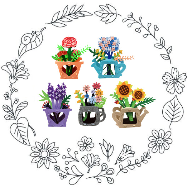 DIY 不織布手工盆栽花 DIY Potted Flowers