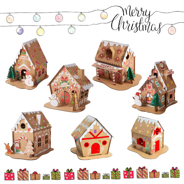 聖誕節DIY小紙屋(附LED燈) Christmas Cardboard House with LED light