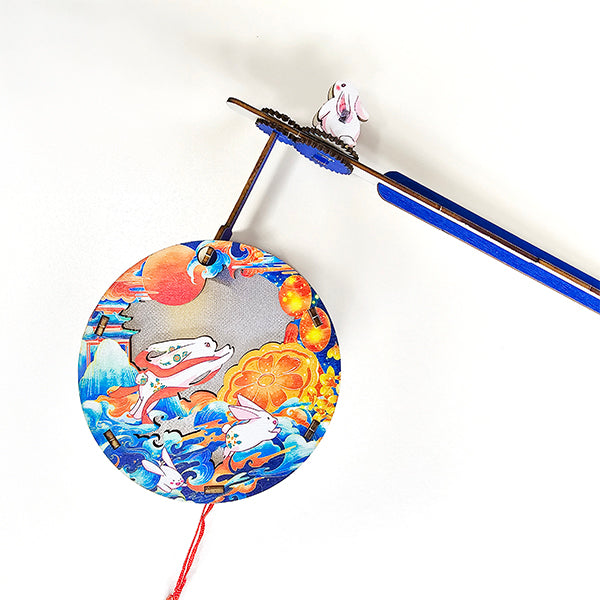 中秋節DIY旋轉木燈籠 (附LED燈) Mid-Autumn Festival Wooden Rotating Lantern (with LED light)