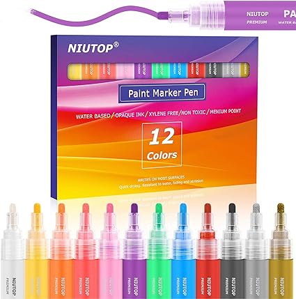 12色馬克筆 Niutop Paint Marker Pen 12 colors