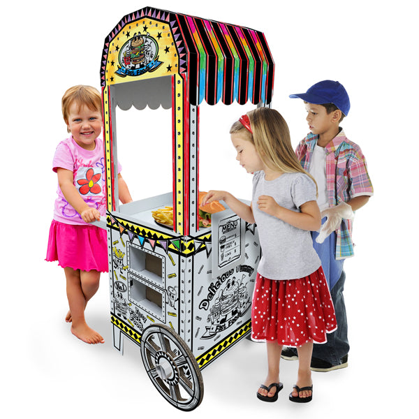 小食紙手推車 Cardboard Vendor Pretend Play Cart