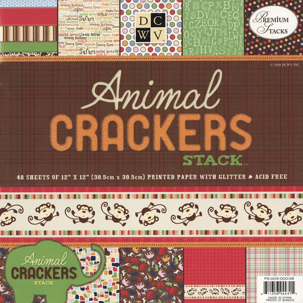 DCWV Animal Crackers Paper Stack-Cardstock-Scrapbook