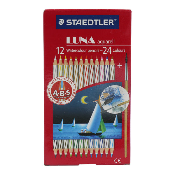 施德樓 雙頭水溶性木顏色筆 (12支24色) STAEDTLER LUNA aqurarell Watercolour Pencils (12 pencils 24 colours)