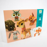 Djeco - Folding Paper Toy Kit, Pretty Woodland Animals