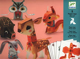 Djeco - Folding Paper Toy Kit, Pretty Woodland Animals