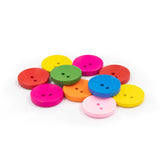 木鈕扣-彩色-圓形凹面 2孔 Colored Wooden Rounded Canvave Buttons 2 Holes (1.5cm/2.5cm)