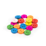 木鈕扣-彩色-圓形凹面 2孔 Colored Wooden Rounded Canvave Buttons 2 Holes (1.5cm/2.5cm)