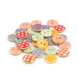 Color Wooden Buttons Gingham Dot
