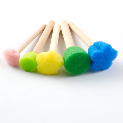 Sponge Brush Sticks 兒童圓形蘑菇頭海綿拓印棒(5pc. set)