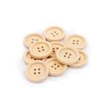 木鈕扣-圓形原木色 4孔 Wooden Rounded Buttons (1.5cm / 2.5cm)